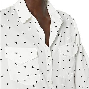 The Kooples Heart Print Button Down Blouse
